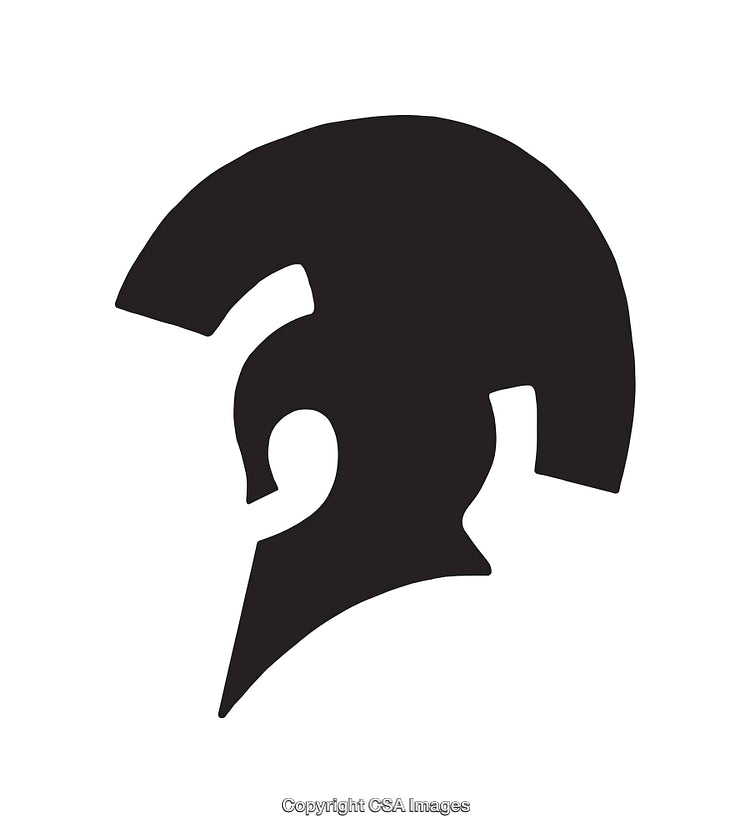 Silhouette of a Spartan Helmet Symbolizing Strength and Valor