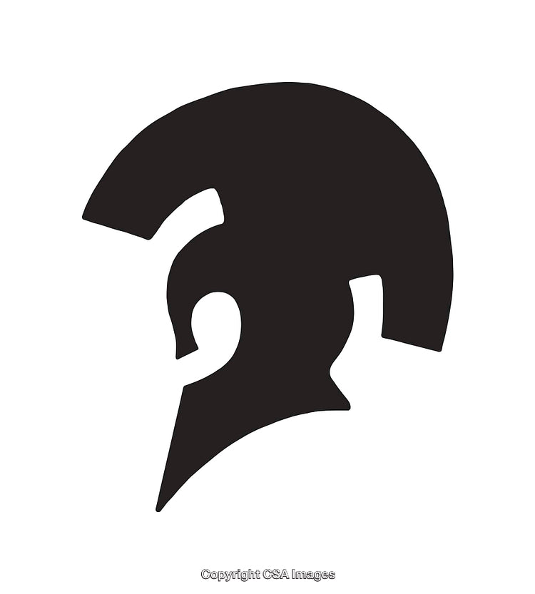 Silhouette of a Spartan Helmet Symbolizing Strength and Valor
