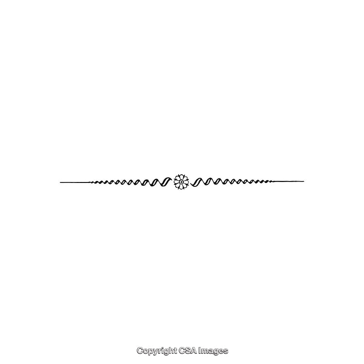 Minimalist Black and White Floral Decorative Design Ornament