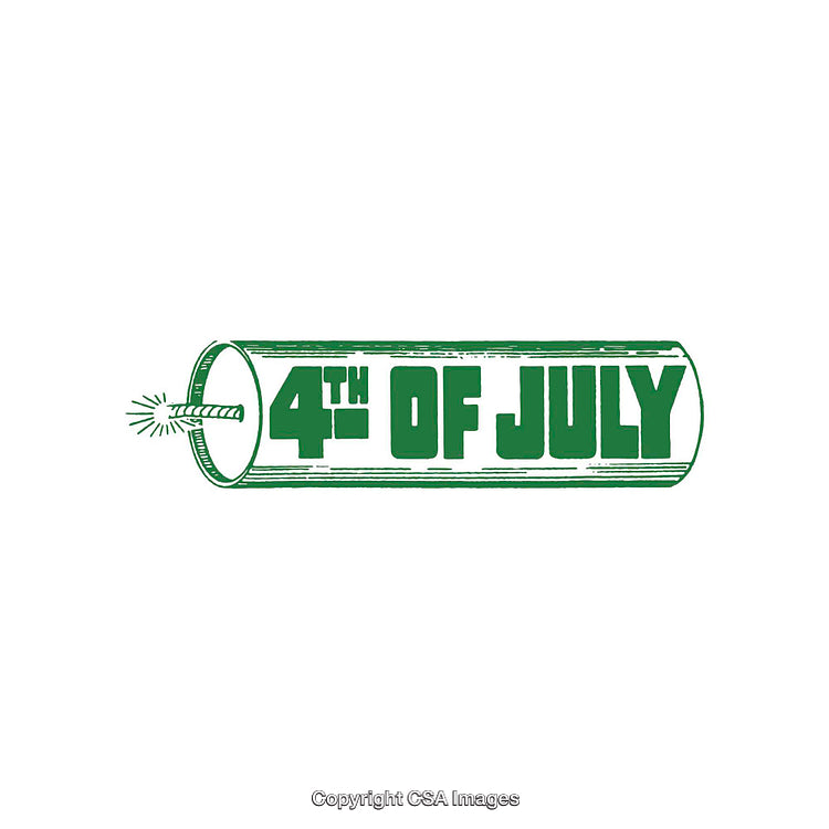 4th of July Text Inside Firework Representation in Green Design