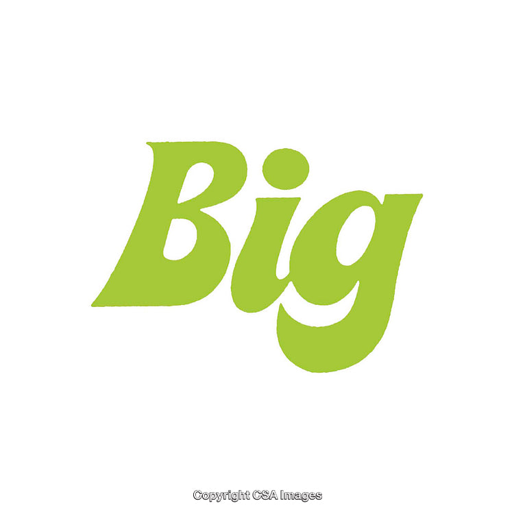 Green Text Word Design Featuring the Bold Word 'Big' On White