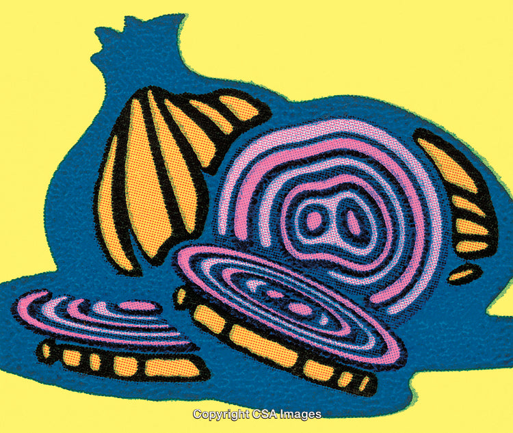 Colorful Pop Art Illustration of Vibrant Onion Slices on a Bright Background