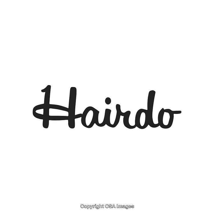 Elegant Black Calligraphy Design of the Word 'Hairdo' on a White Background
