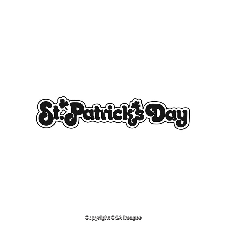 St. Patrick's Day Themed Typography Design with Decorative Text Elements