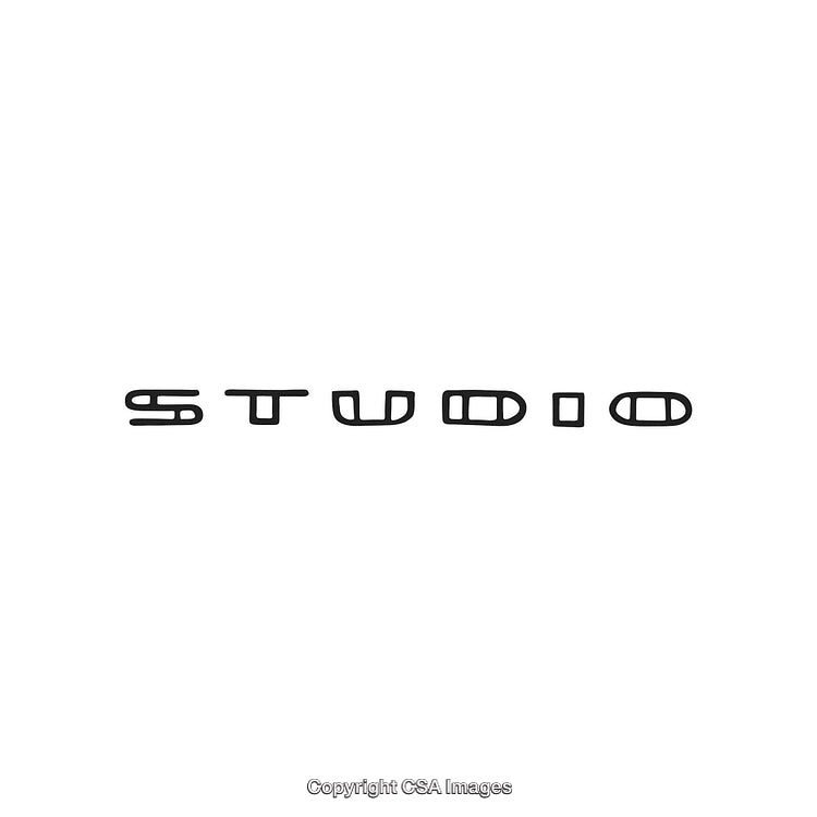 Modern Minimalist Typography Design Featuring the Word Studio in Unique Typeface