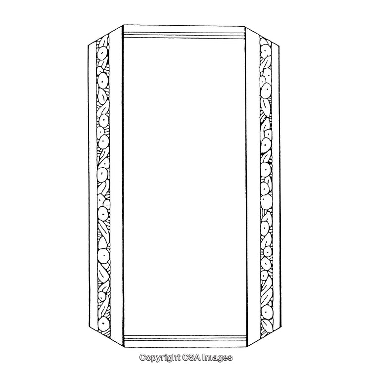 Ornate Black and White Border Design with Decorative Patterned Elements