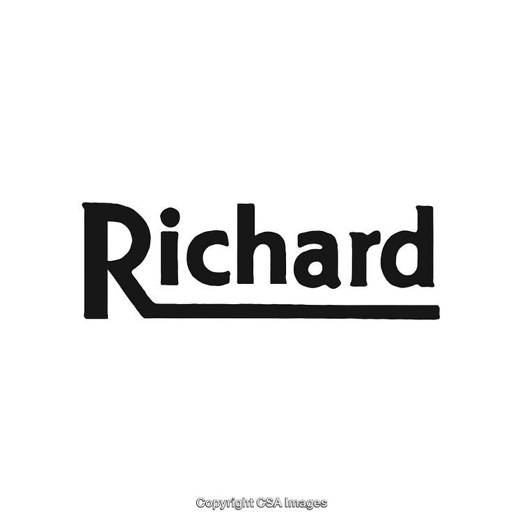 Minimalist Black And White Text Design With The Name Richard Emphasized