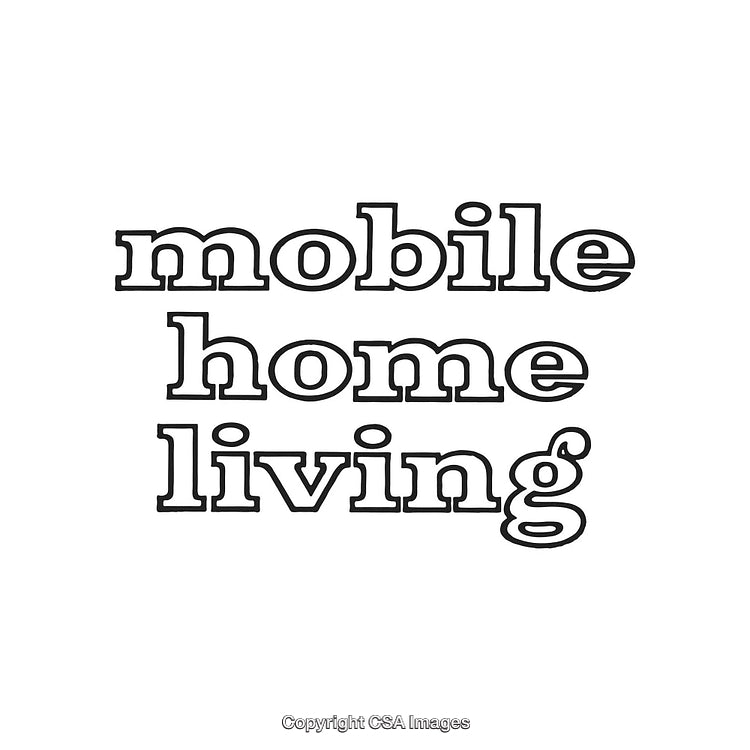 Stylized Font Depicting the Phrase Mobile Home Living in Bold Letters