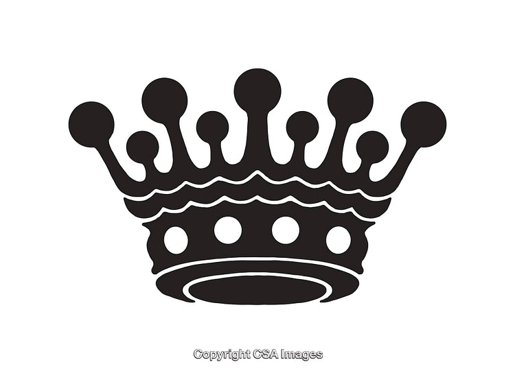 Black and White Icon of a Classic Royal Crown Design