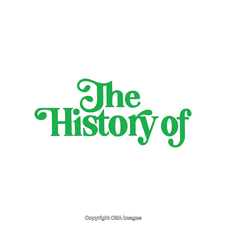 Green Text Design Displaying 'The History of' in Elegant Typeface