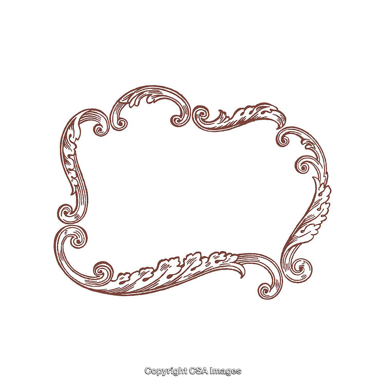 Hand-Drawn Ornamental Frame with Intricate Vintage Decorative Flourishes