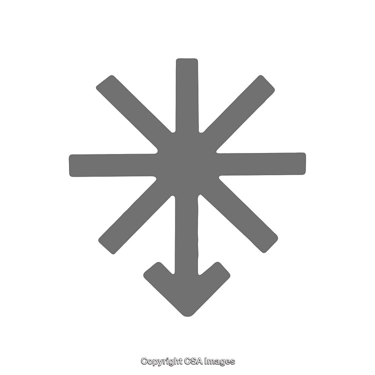 Minimalist Gray Shape With Star and Arrow Design