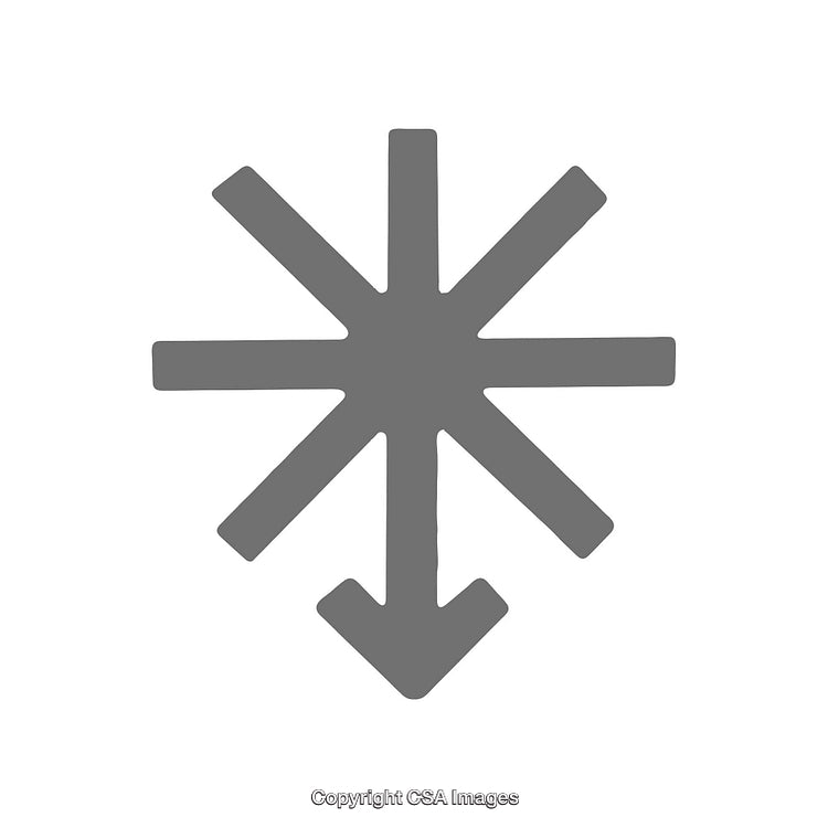 Minimalist Gray Shape With Star and Arrow Design