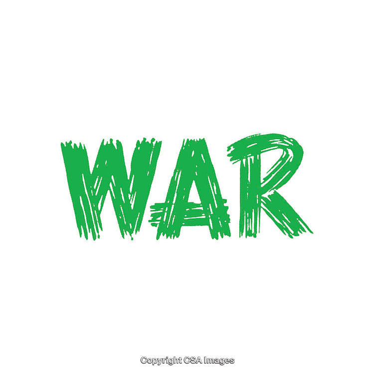 Bold Green Grunge Text Effect Typography Displaying the Word WAR