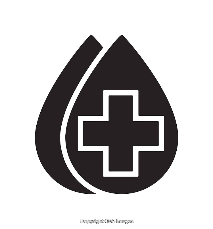 Black and White Medical Symbol with Cross Icon