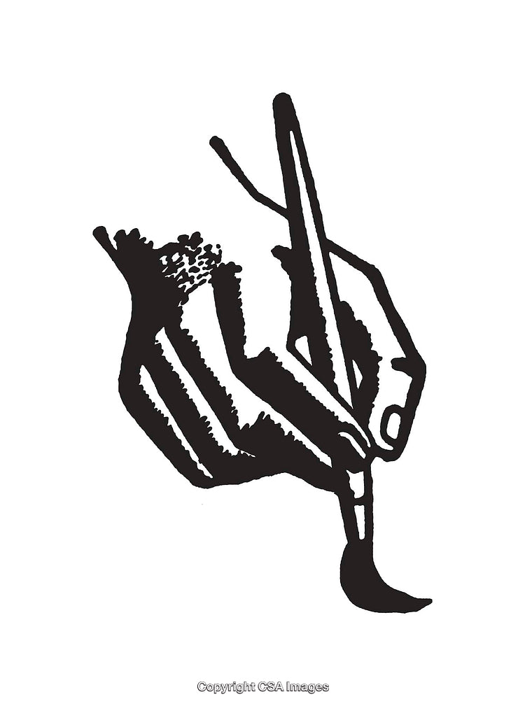 Black and White Illustration of a Hand Holding a Paintbrush