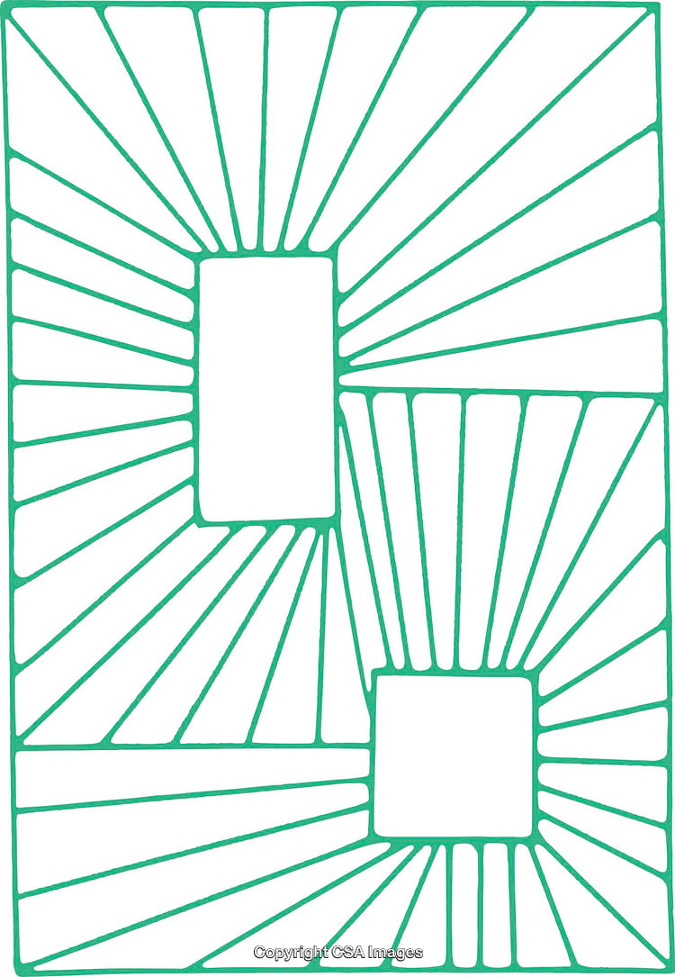 Abstract Green Pattern Design Featuring Geometric Shapes and Radiating Lines