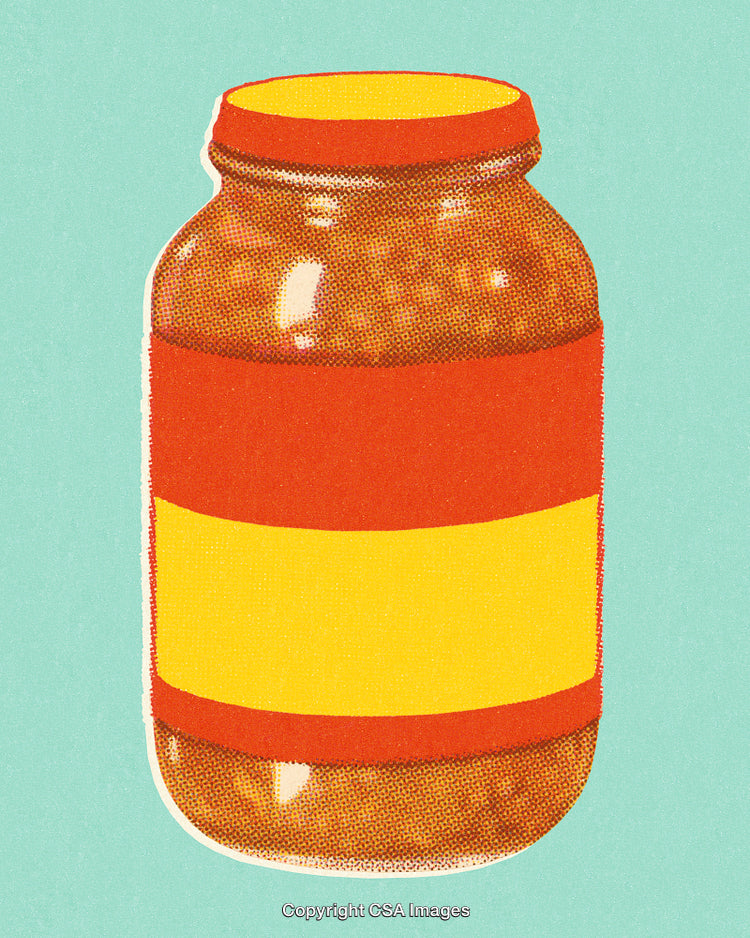Illustration of a Jar of Preserves with a Retro Design Concept