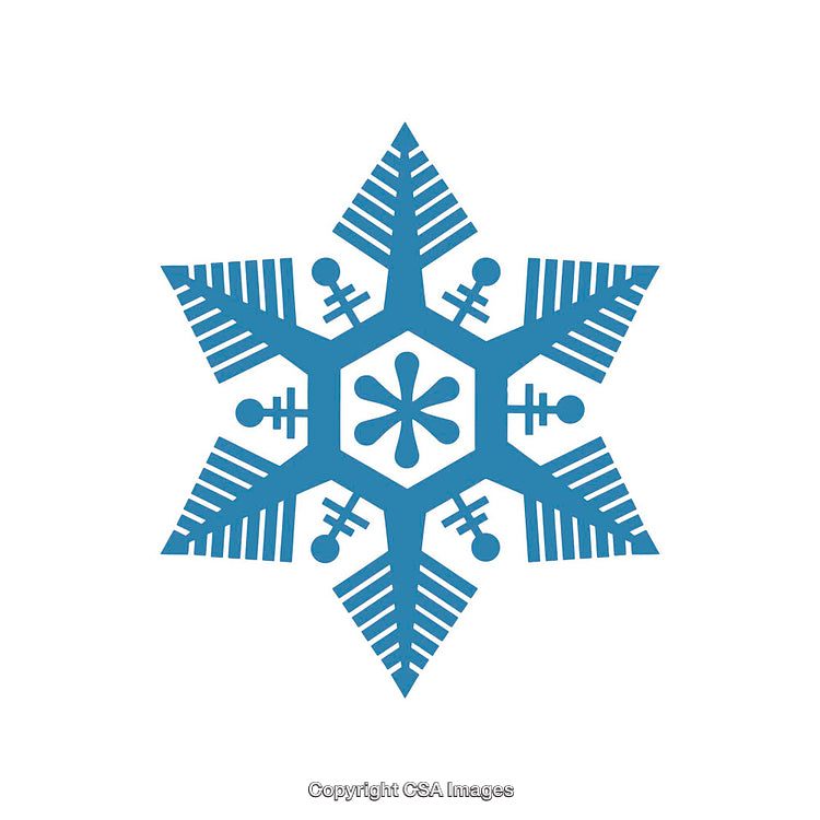 Blue Abstract Snowflake Design With Geometric Symmetry on White