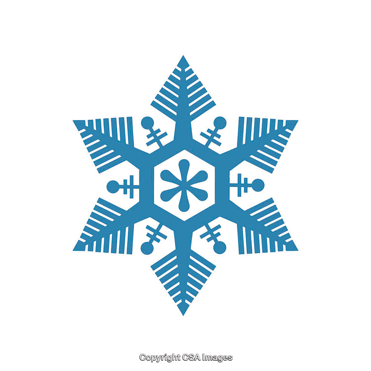 Blue Abstract Snowflake Design With Geometric Symmetry on White