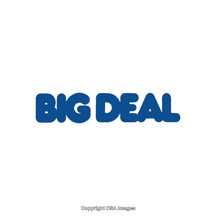 Blue Text Display Reading Big Deal on a Clean White Background