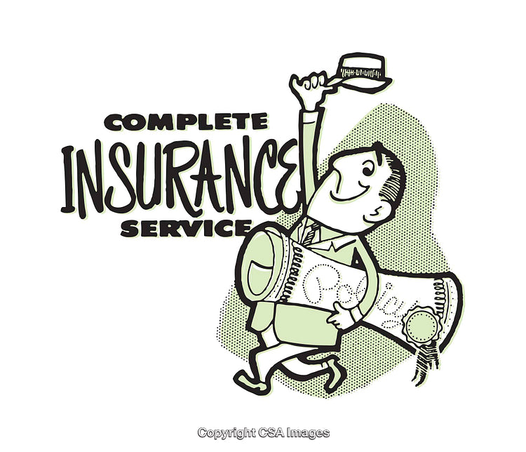 Vintage Illustration of Insurance Service with a Happy Character