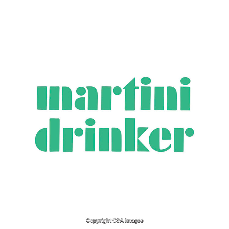 Stylized Text Design Featuring the Words Martini Drinker in Bold Green