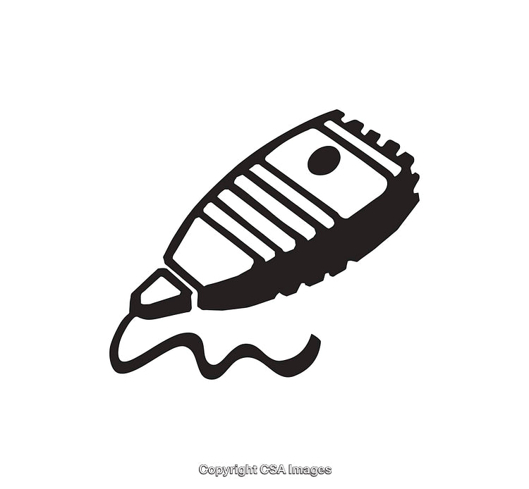 Black and White Line Drawing of a Correction Marker Icon