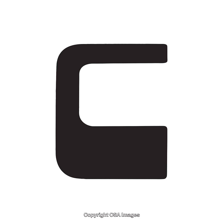 Bold Black Letter C on a White Background