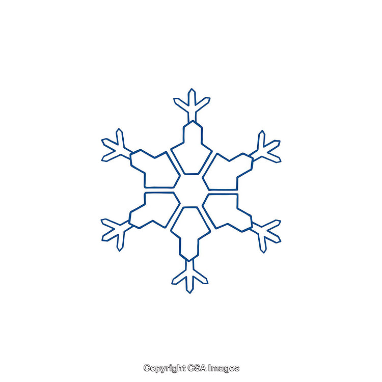 Minimalistic Blue Snowflake Icon Representing Winter and Festive Themes