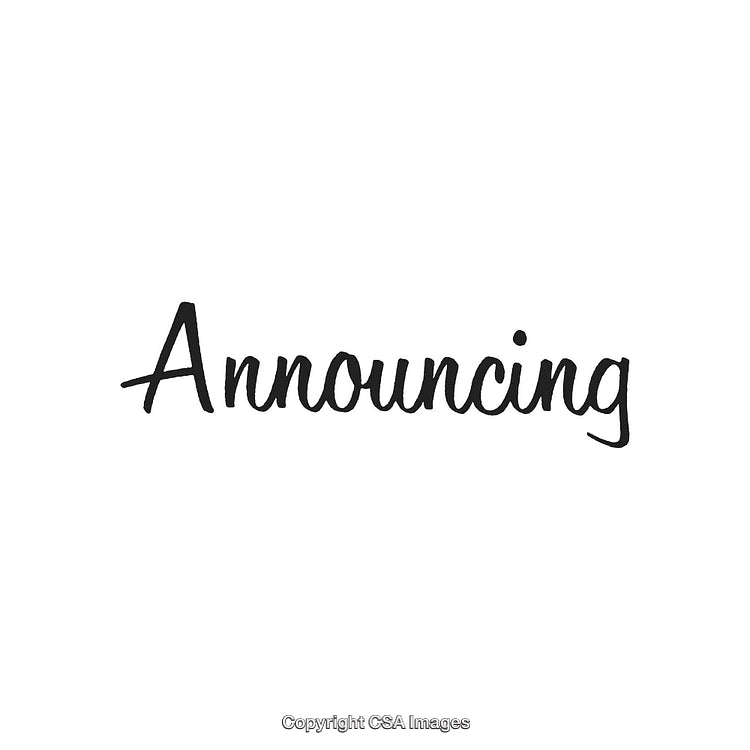 Elegant Handwritten Announcement Text in Black Script on White Background