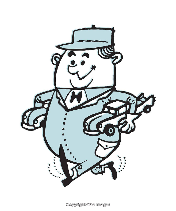 Quirky Illustrated Character With Cars Integrated Into Its Design