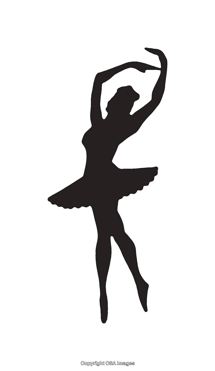 Silhouette of a Graceful Ballerina in a Classic Dance Pose