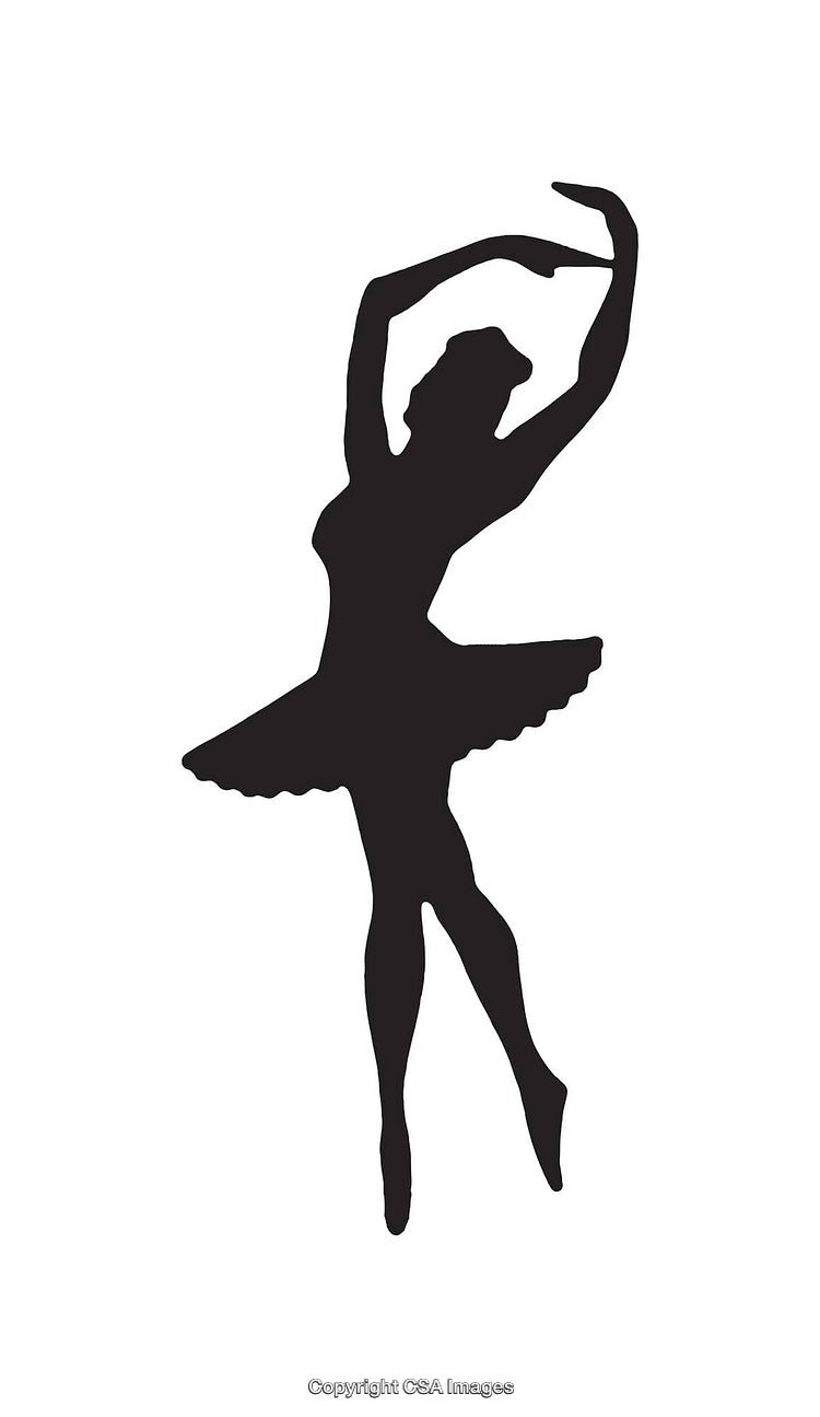 Silhouette of a Graceful Ballerina in a Classic Dance Pose
