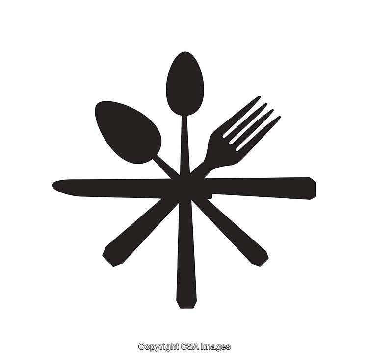 Black and White Line Art of Kitchen Utensils Pattern