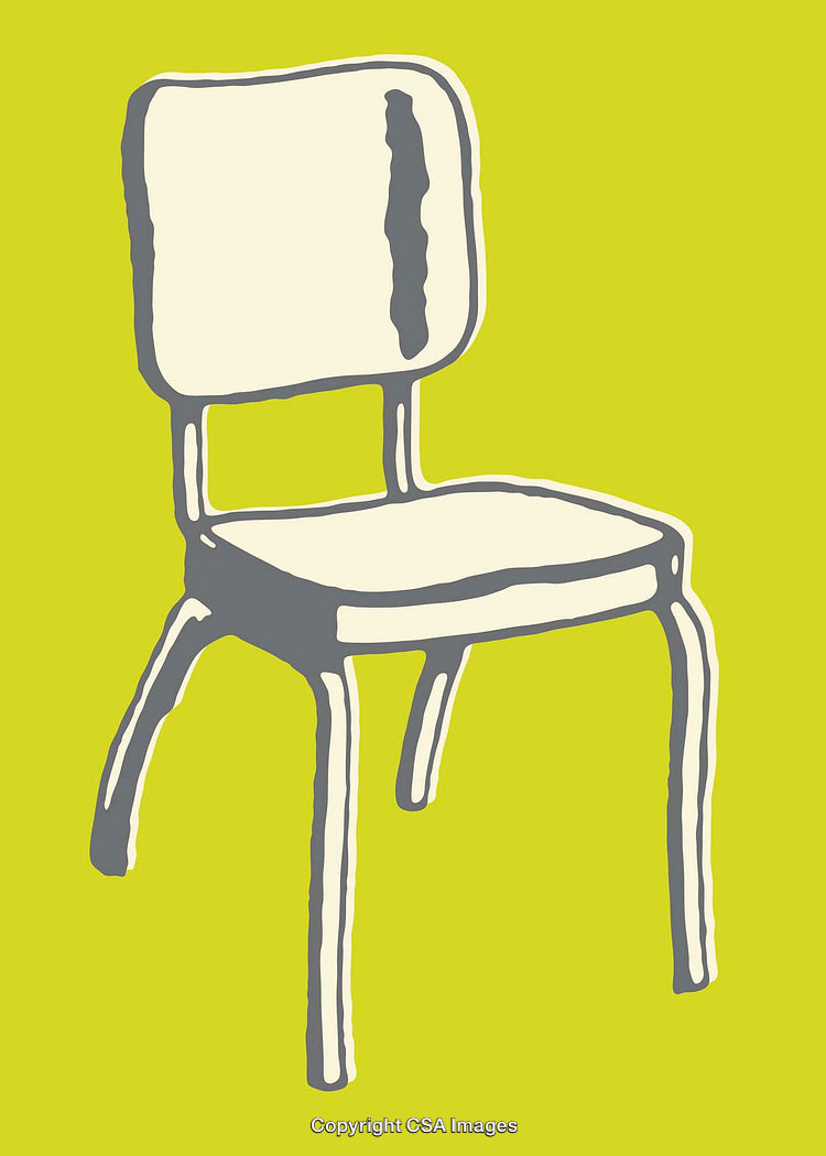 Minimalist Color Line Art Illustration of a Simple Chair Design