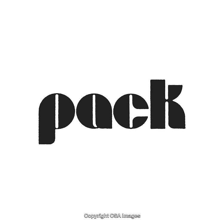 Stylish Black Font Spelling 'Pack' on a Minimalist White Background