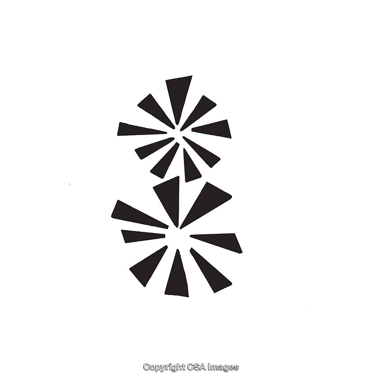 Abstract Black and White Shapes with Geometric Patterns on White Background
