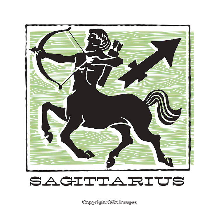 Sagittarius Zodiac Sign Illustration with Centaur Holding a Bow