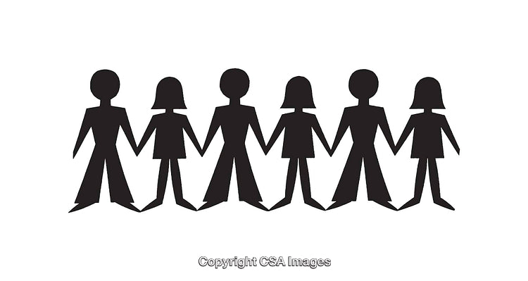 Silhouetted Group of Individuals Holding Hands in Unity and Harmony