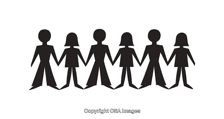 Silhouetted Group of Individuals Holding Hands in Unity and Harmony