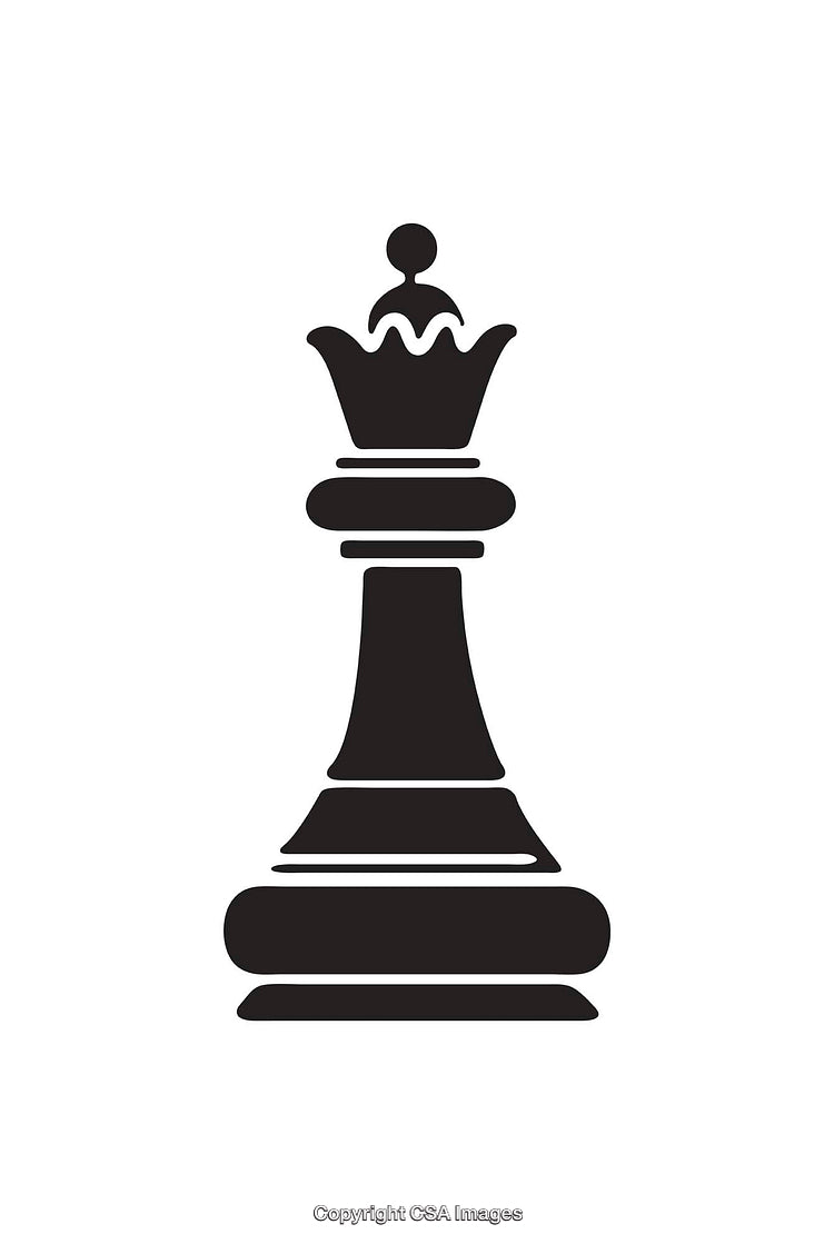 Black Chess Queen Icon Symbolizing Strategy and Leadership
