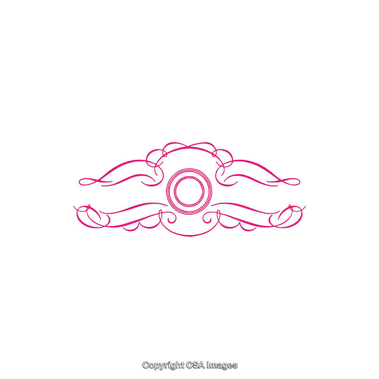 Elegant Pink Ornamental Design Element on a White Background