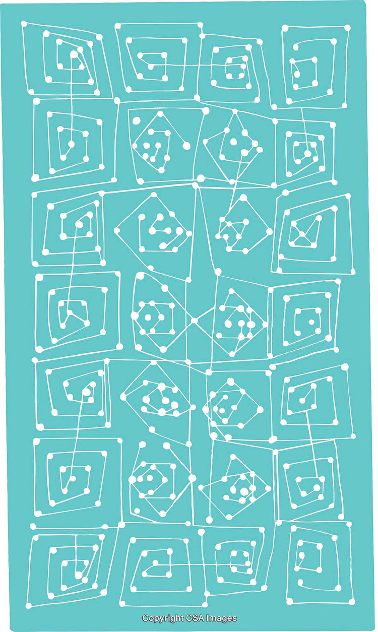 Abstract Pattern With Geometric White Lines on a Blue Background