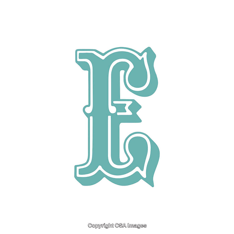 Ornamental Letter E in Decorative Typeface Design