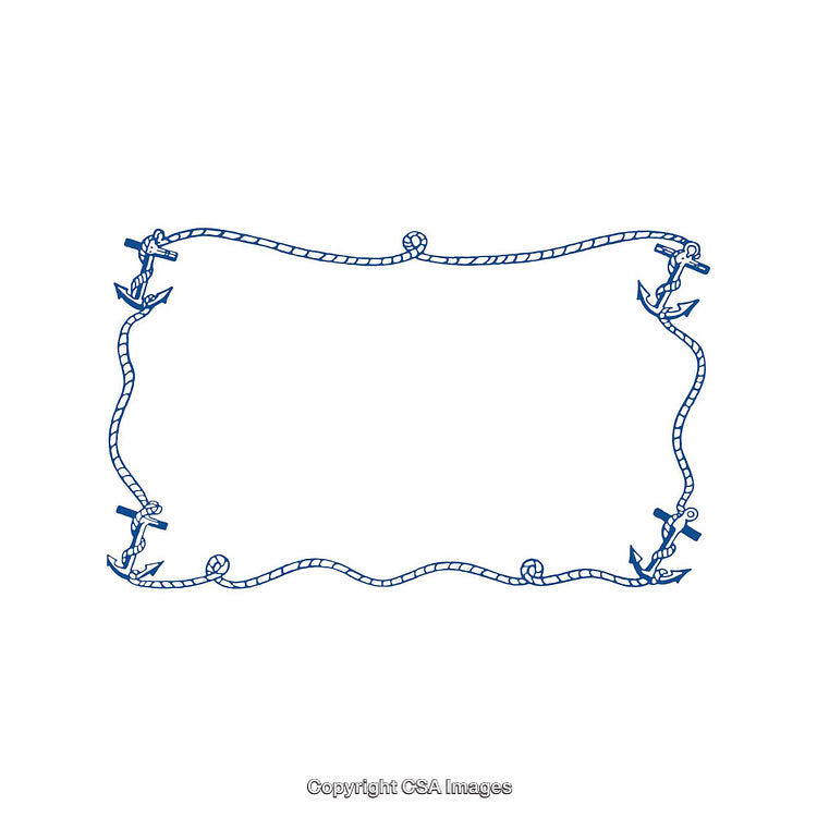 Nautical Rope Border with Anchors Around a Blank Center
