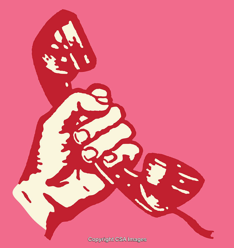 Vintage Style Illustration of a Hand Holding a Telephone Receiver