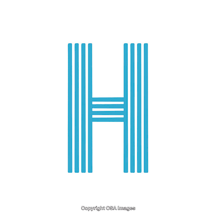 Modern Design of the Letter H with Blue Line Pattern
