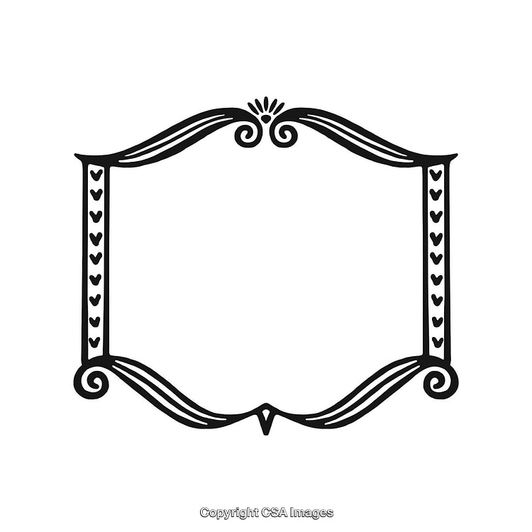 Elegant Black And White Ornamental Border Design With Decorative Elements