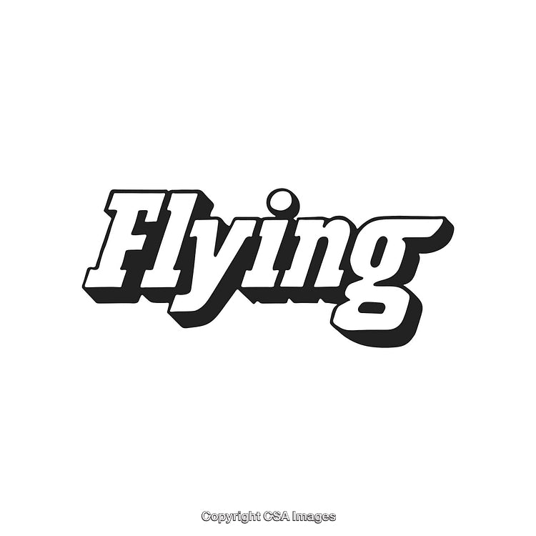 Bold and Stylish Flying Text Design with Shadow on White Background